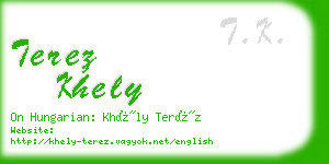 terez khely business card